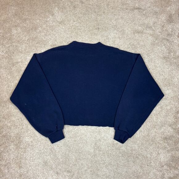 Vintage 90s Georgetown Hoyas Crest Cropped Sweatshirt Large Made in USA - Picture 3 of 11